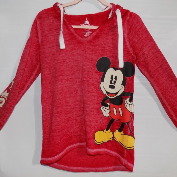 Disney Tops - Disney Mickey Mouse Long Sleeve Hooded Tee Size XS